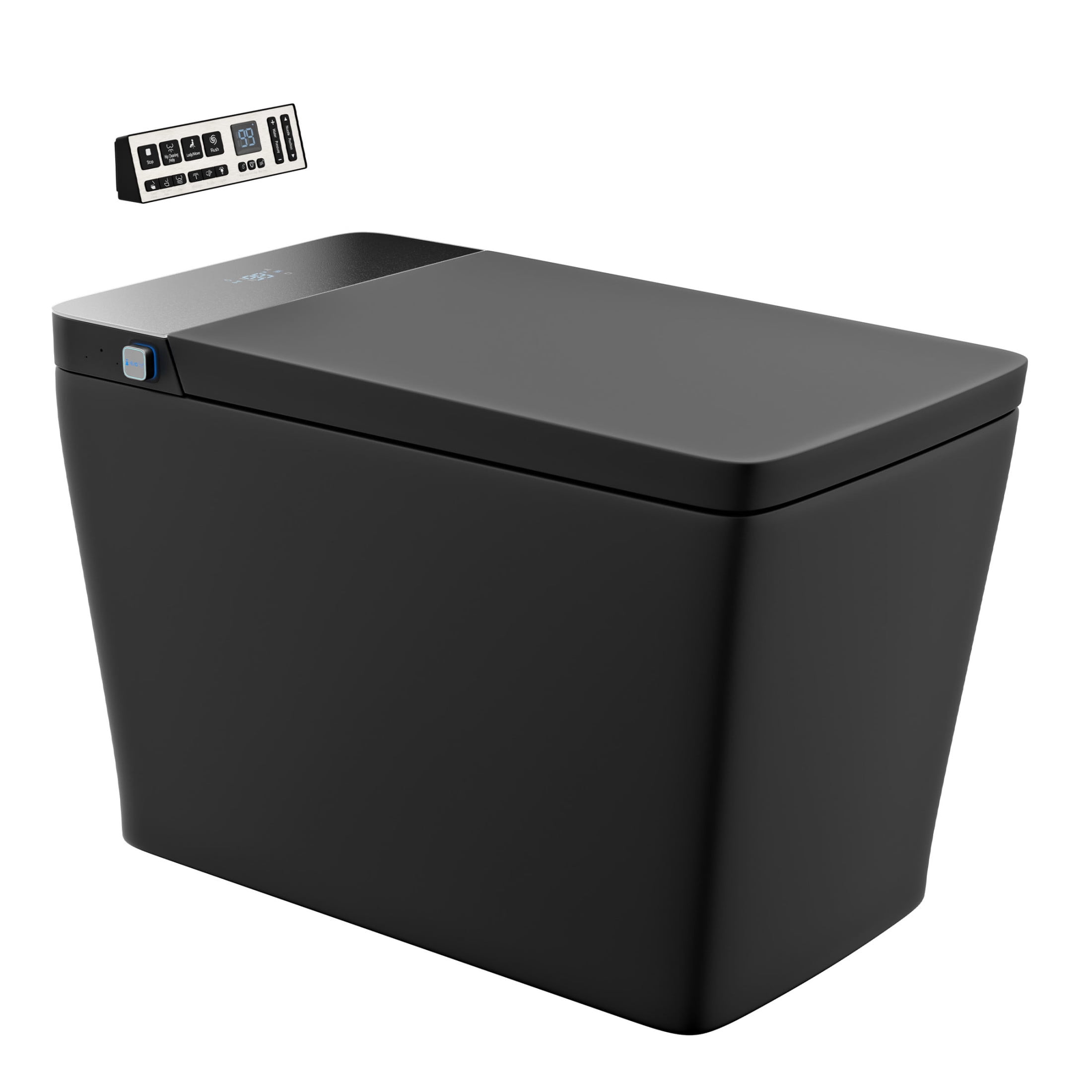 Concorde One Piece Smart Toilet 1.28 GPF in Matte Black with Heated Bidet, Air Drying, Night Light, Foot Sensor