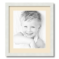 ArtToFrames 16x18" Matted Picture Frame with 12x14" Single Mat Photo Opening Framed in 1.25" Satin White Frame and 2" Alabaster Mat (FWM-3966-16x18)