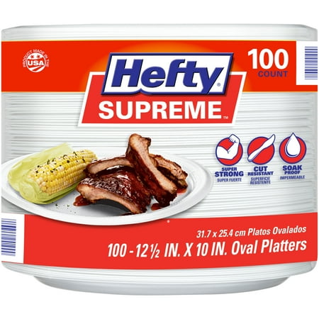 Hefty&reg; Supreme&trade; 12-1/2 in. Oval Platters 100 ct Pack