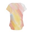 thumbnail image 5 of Women's Fashion 2024 1/4 Button up Blouse Vintage Tie Dye Dressy Casual Tops Summer Clothes for Teen Girls Short Sleeve Loose Fit Flowy Tunic Tops Henley Neck Flowy Shirts Multicolor T Shirts M, 5 of 5
