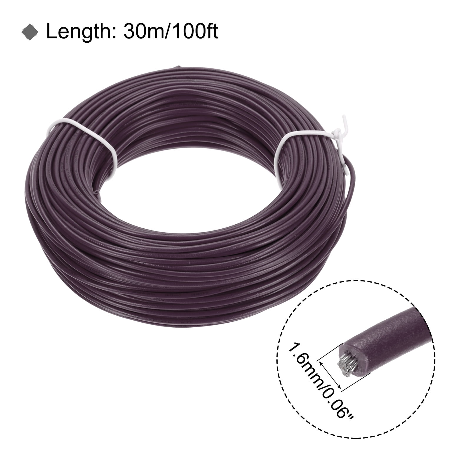 UL1007 22AWG Gauge Stranded Hook-Up Wires, Electrical Wire Tinned Copper Wire 30m/100ft Brown