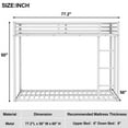thumbnail image 2 of Kacho Bunk Bed Full Over Full, Metal Bunk Bed with Built-in Ladder and Full-Length Guardrail, Low Floor Bunk Beds for Teens Adults, Noise Free, No Boxing Spring Needed, Space Saving, White, 2 of 8