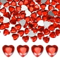 thumbnail image 1 of Paquete de 200 Strass en Forma de Corazón, Pegatinas de Strass de Acrílico de 12mm para Manualidades/Pintura/Joyería, Gemas Plásticas de Respaldo Plano [Rojo], 1 of 6