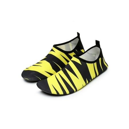 

Difumos Girls Boys Water Shoes Quick Dry Swim Beach Shoe Slip On Aqua Socks Outdoor Lightweight Flats Anti-Slip Barefoot Sneakers Yellow Striped 8.5-9