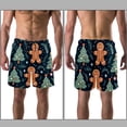 thumbnail image 3 of luoweisi Men's Beach Shorts Quick Dry Swim Trunks with Mesh Lining Christmas Gingerbread Man L, 3 of 5