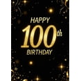 thumbnail image 4 of LUUFILx Golden 100th Birthday Backdrop Banner Happy Birthday Background Photography Props Party Supplies Decorations Anniversary Celebration Decors, 4 of 8