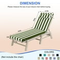 thumbnail image 4 of 72×21×3in Outdoor Chaise Lounge Cushions, Replacement Patio Chair Cushion With Headres, Waterproof Sun Lounger Cushions（1pc Green grass and white）, 4 of 6
