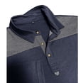 thumbnail image 7 of Kvture Fall Tops for Men Casual Stylish Color Block Long Sleeve Lapel Collar Button up Shirts for Business Office Work Golf Navy Pullover XL, 7 of 7