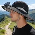 thumbnail image 7 of Honmine Men Women Wide Brim Sun Hats with Solar Fan Waterproof Breathable Bucket Hat Outdoor Fishing Hat for Hiking, 7 of 7