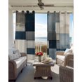 thumbnail image 6 of Blue Beige Geometric Blackout Curtains for Bedroom Living Room Darkening Curtains 84 Inch Length 2 Panels Set Vintage Farmhouse Ombre Painting Window Curtain Window Treatment Grommet Drapes 42"x84", 6 of 9