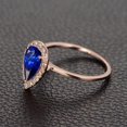 thumbnail image 2 of 1.25 Carat Blue Sapphire 8x5mm Pear Cut And Moissanite Diamond Engagement Ring in 10k Rose Gold for Her, 2 of 4
