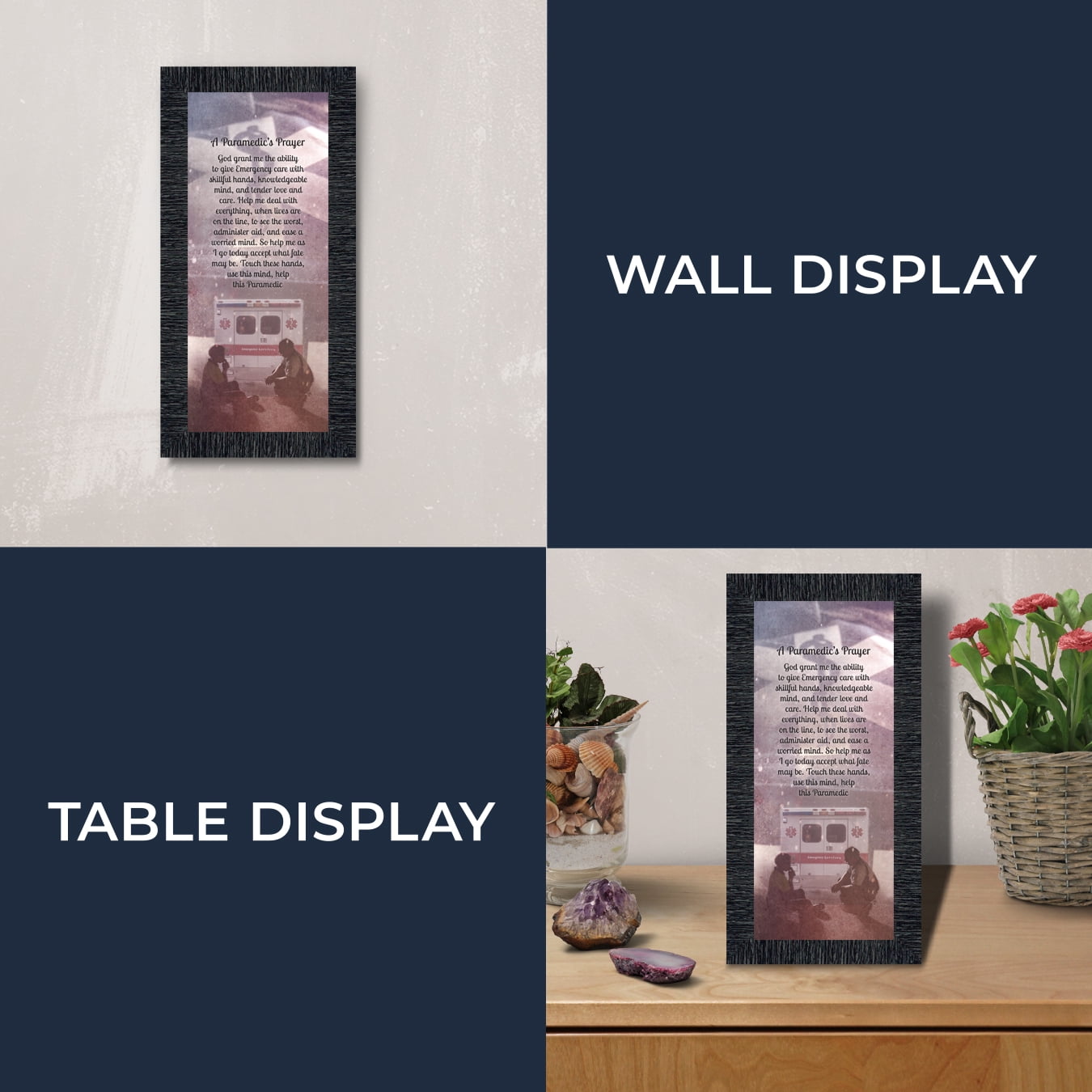 Prayer for the Paramedic Framed Poem, First Responders Gift, EMS, EMT, Gift for a Paramedic and Emergency Services Personnel, 7419CH