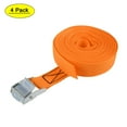 thumbnail image 1 of Uxcell 1.52ft Lashing Strap Luggage Tie Down Cam Lock Buckle Work Load Polypropylene Orange 4Pcs, 1 of 5