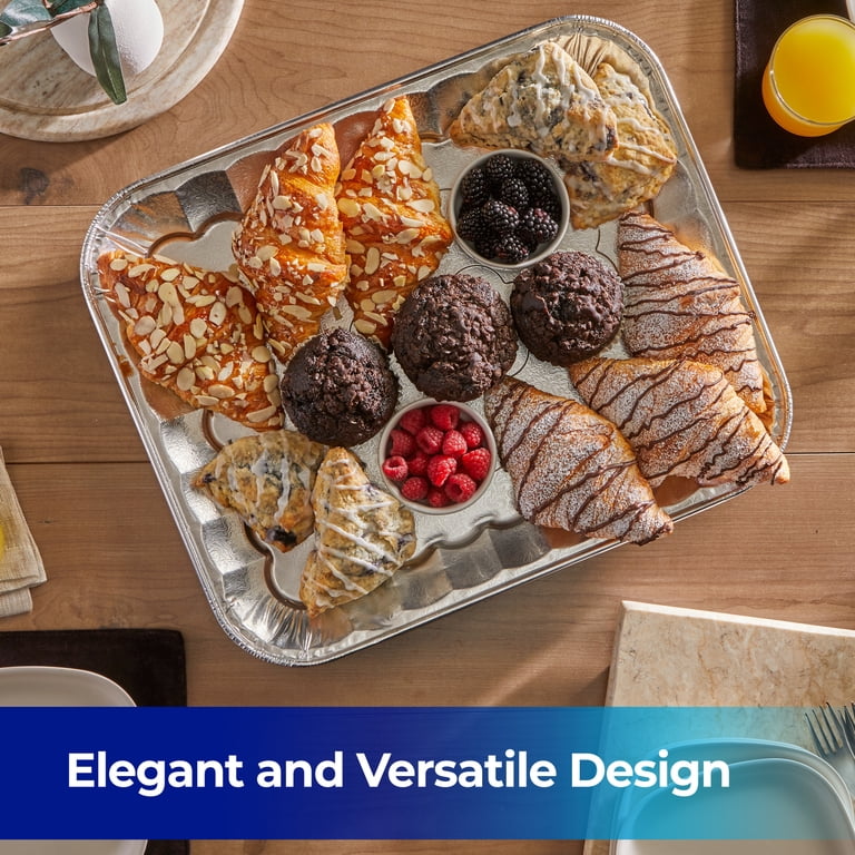 EZ Foil Aluminum Serving Tray, 18 in x 14.5 in x 1.25 in, 1 Count