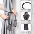 thumbnail image 4 of ColourTree Dark Gray 2PCS Curtain Tiebacks Handmade Decorative Curtain Holdbacks Rope with Tassel, 4 of 5