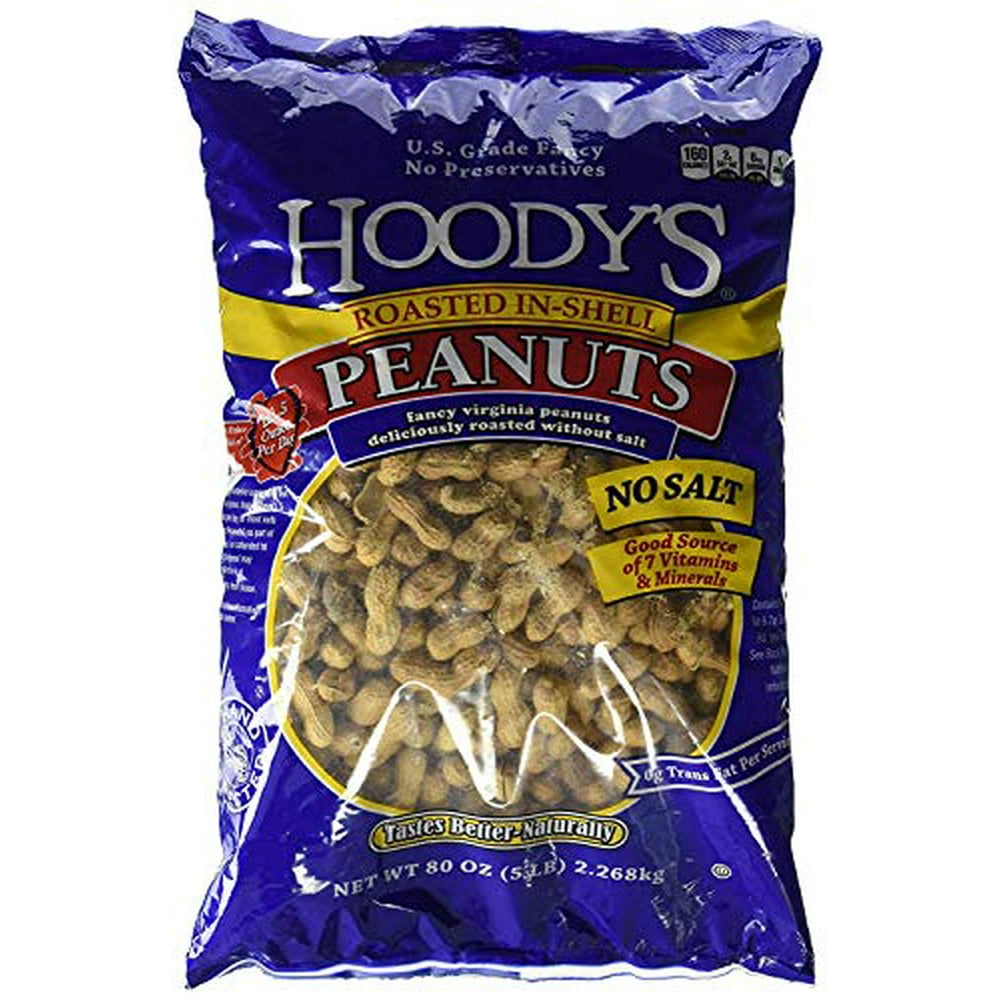 Hoody's InShell Classic Roast Peanuts Unsalted 5 Pounds PACK OF 2