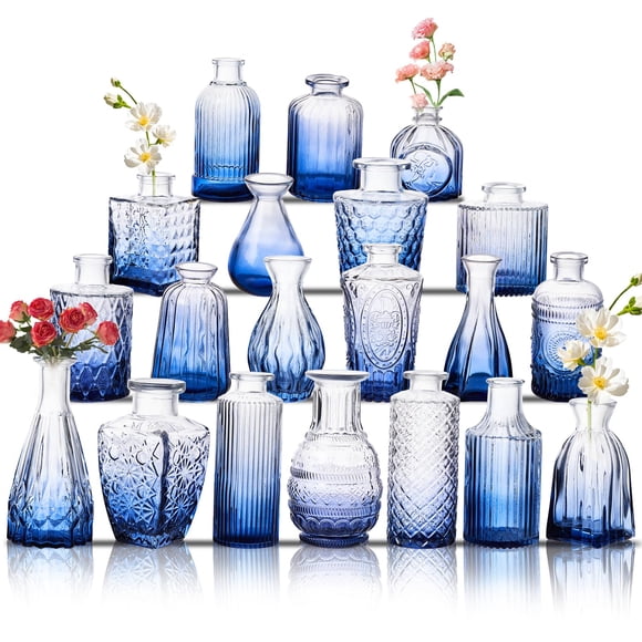 Set de jarrones de cristal BJONKZ Vintage para decoración de mesa para el hogar (20 unidades)