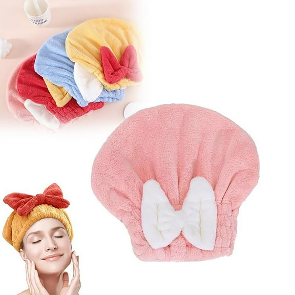 Microfiber Hair Towel Wrap for Women, Hair Drying Cap Hair Plopping Cap Hair Drying Towel Wrap Hair Towel Wrap Dry Turban Soft Bow Tie Plopping Head Towels Shower Cap