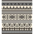 thumbnail image 3 of Ethnic Duvet Cover Set, Antique Leaves Hearts Borders Roman Florals Ivy Theme Art Image, Decorative 3 Piece Bedding Set with 2 Pillow Shams, Queen Size, Taupe Black Tan, by Ambesonne, 3 of 3