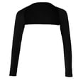 thumbnail image 5 of Womens Solid Open Cropped Elastic Arm Cover Shrug Hijab Black Modal shawl Black, 5 of 8