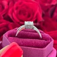 thumbnail image 2 of 3.00Ct Princess Cut Simulated Diamond Women's Bridal Set Engagement Ring 14K White Gold Plated Silver, 2 of 5