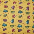 thumbnail image 3 of Cotton Tablecloth Automobile Print Cars and Trucks Yellow, 3 of 3