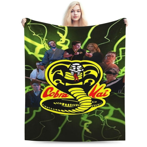 Cobra Kai Blanket, Soft Warm Cozy Plush Throw Blanket Gifts for Adults Kids, Lightweight Fuzzy Comfy Flannel Blankets for Couch Bed House Decor Travel 40"X30"