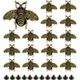 thumbnail image 1 of 18 juegos de botones retro dorados de abeja pequeña para manualidades, bolsos, cuero, botones decorativos con remaches de rosca y conchos metálicos., 1 of 5