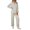 H85 Light Gray, variant on SJLDQY Pajamas for Women Set Flower Printed Button Down Long Sleeve Tops and Pants Pjs Womens Sleepwear 2 Piece Lounge Set