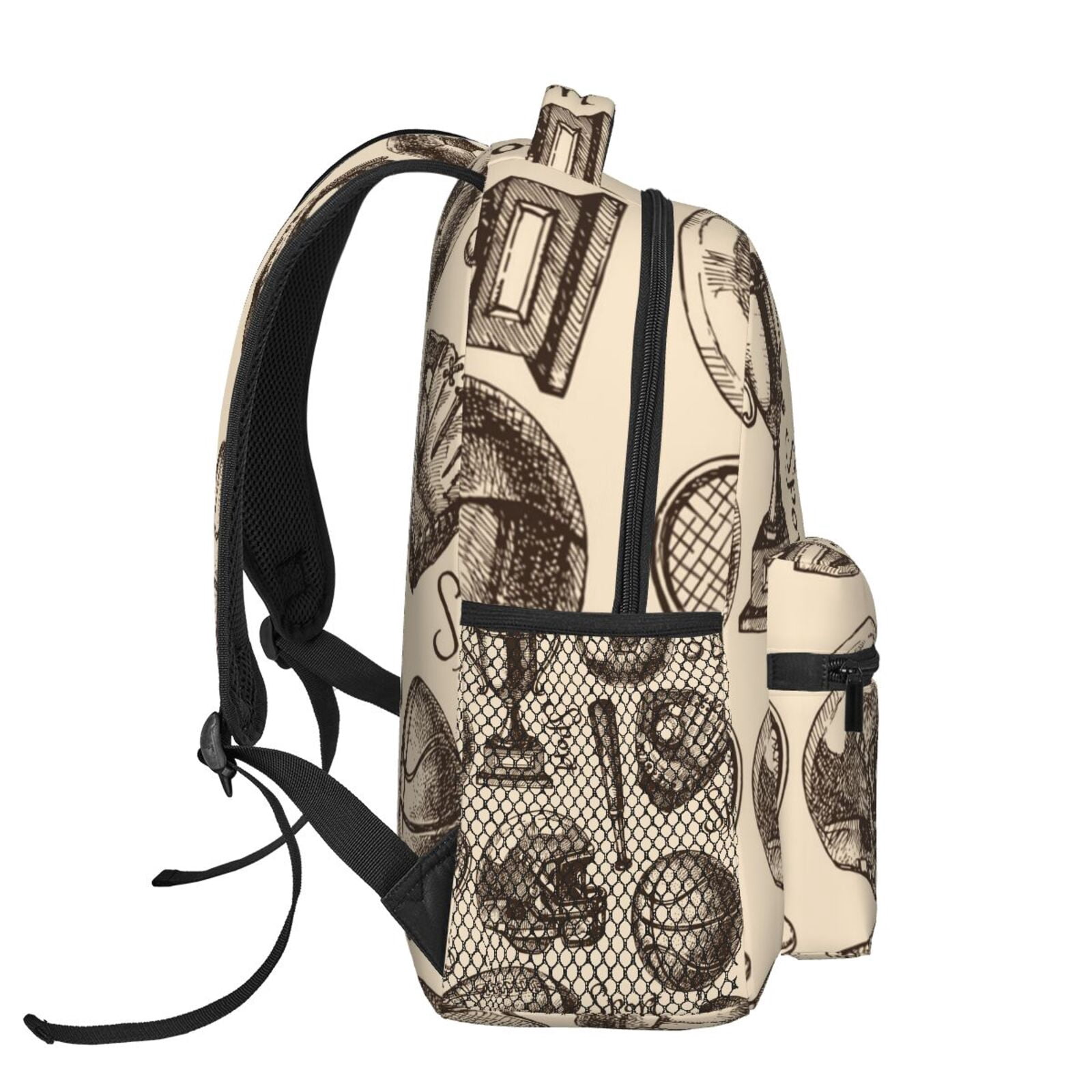 Sport Baseball Football Basketball Backpack Casual College Bag Zipper Laptop Daypack Hiking Rucksack Travel