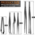 thumbnail image 3 of Juego de 6 pinzas de cocina de acero inoxidable, pinzas de chef profesionales, negro, 3 of 4