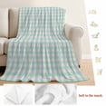 thumbnail image 5 of Blue Green Blanket Soft Cozy Warm Throw Blanket for Couch, Plush Fuzzy Flannel Fleece Blankets for Sofa, Grid Checkered Plaid Gingham Lattice Trellis Bed Blankets Lightweight Gifts for Women, 30"x40", 5 of 9