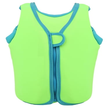 Green, Size: M Unisex Children's Life Jacket, Neoprene Swim Trainer Vest with High Buoyancy for Safe Drifting and Swimming, Color