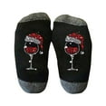 thumbnail image 2 of Lilgiuy Christmas Socks for Men and Women Winter Cotton Red Wine Cup Print Mid Tube Socks Ins Fashion Colored Breathable Socks, 2 of 2