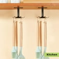 thumbnail image 3 of Utensil Hooks, 2 Pack Under Cabinet Utensil Rack Hangers 360 Rotatable Kitchen Utensil Hooks Stainless Steel Top Mounted with 6 Rotatable Claws for Cabinet Kitchen Bathroom, 3 of 4