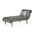 thumbnail image 3 of Michael Amini Roxbury Park Velvet & Stainless Steel Chaise in Gray Pearl, 3 of 14
