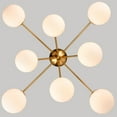 thumbnail image 6 of Claxy 8-Light Gold Sputnik Semi Flush Mount Light with Globe Milk Glass Shade, 6 of 11