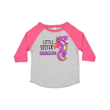 

Inktastic Little Sister Cute Purple Dragon Gift Toddler Toddler Girl T-Shirt