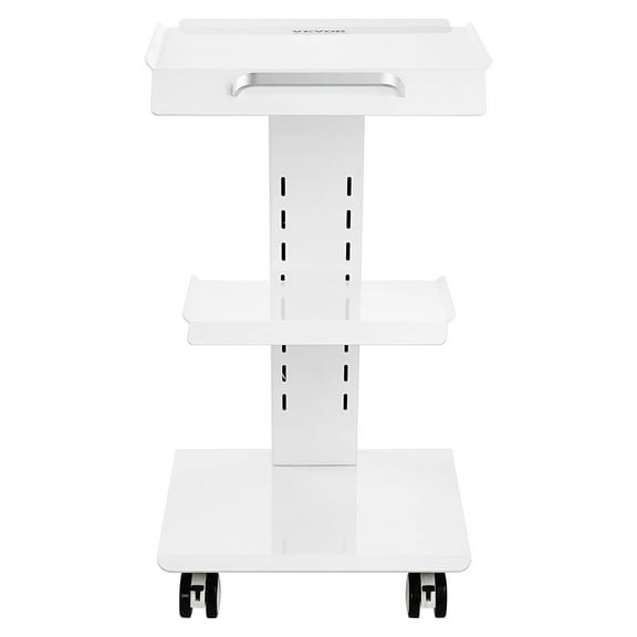 CAFORKP Mobile Lab Trolley with Power Outlet, 3-Layer Metal Cart, 220LBS Capacity