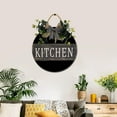 thumbnail image 3 of Kitchen Front Door,Horizontal Round Door Wreaths,Housewarming Gift Farmhouse Wood Door Hanger for Home Decor Indoor and Outdoor, Classroom, Yard, Porch Décor, 3 of 5