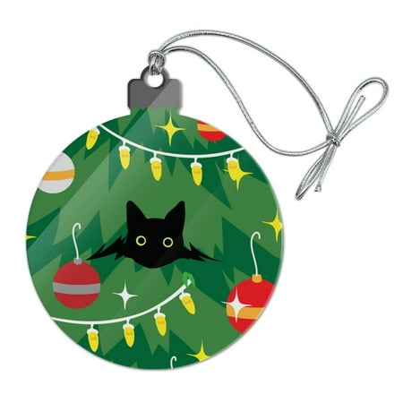Black Cat Hiding in Christmas Tree Acrylic Christmas Tree Holiday