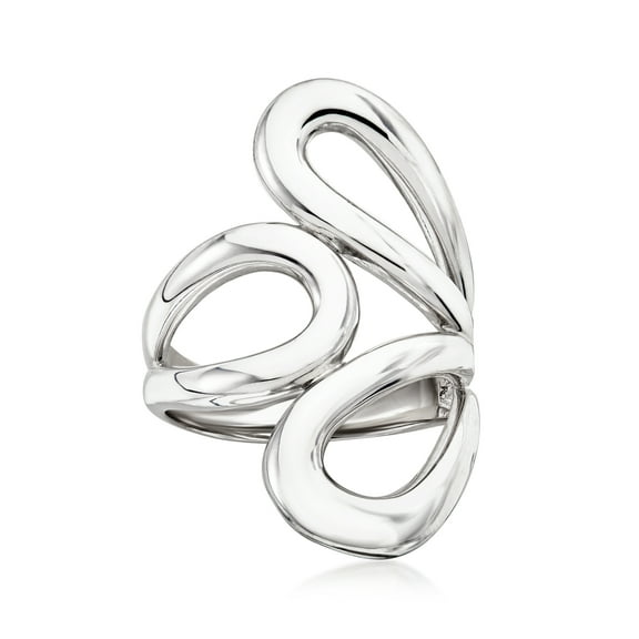 Ross-Simons Italian Sterling Silver Abstract Floral Ring, Women's, Adult