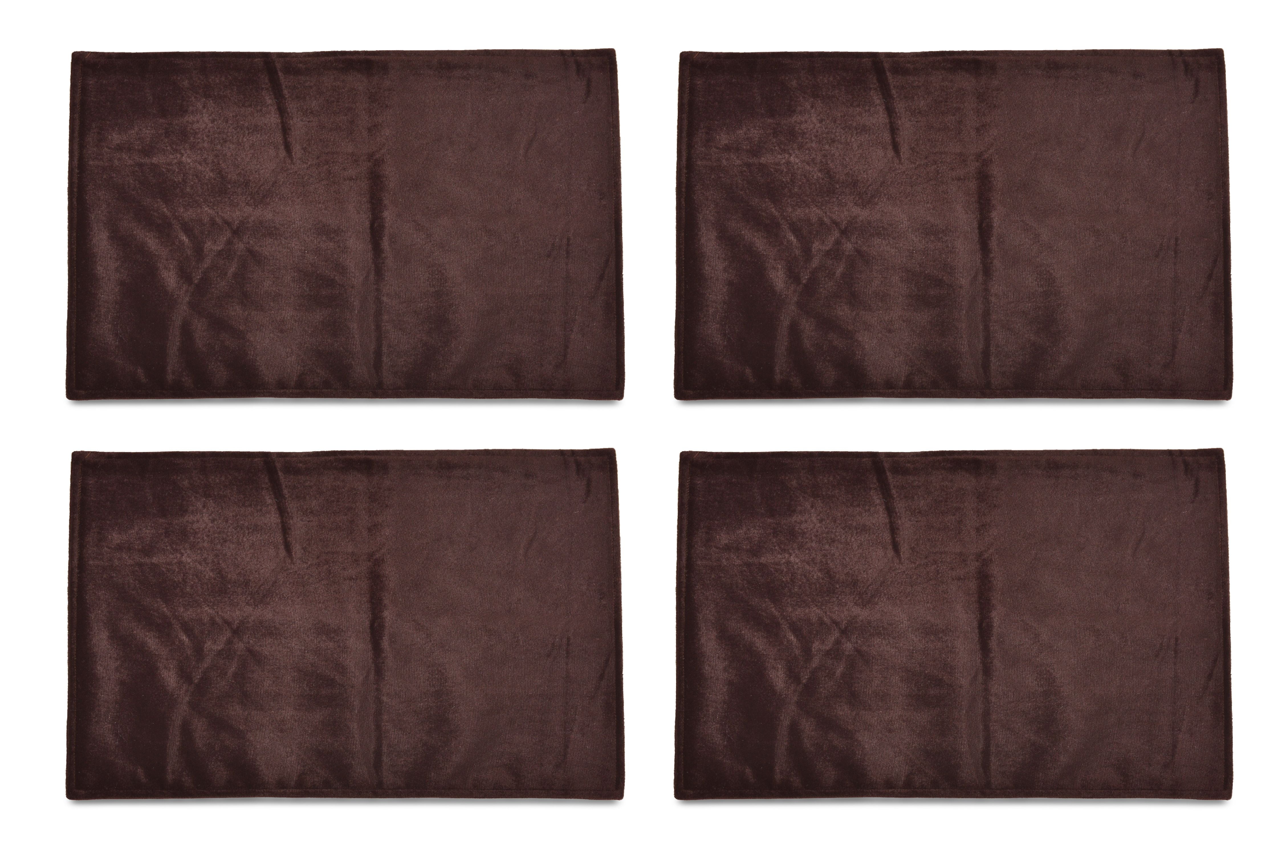 Aiking Home ( Set of 4 ) Solid Velvet Fabric Placemat Set, 13 x 19 inch