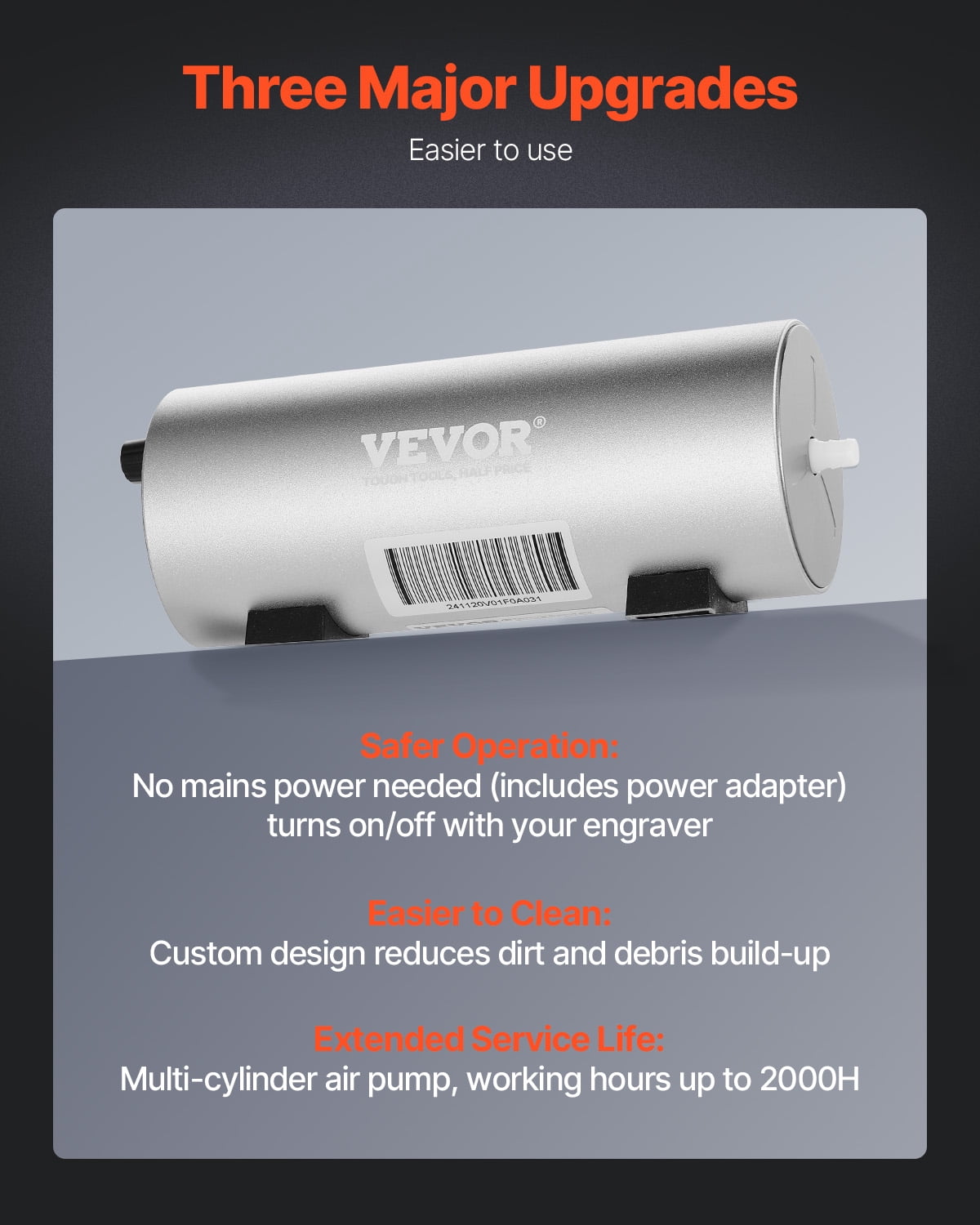 VEVOR Air Assist, Adjustable 30 L/min Airflow, Air Assist Pump Kit for Laser Cutter and Engraver, Clear Smoke and Dust, Reduce Surface Temperature, Shield Laser Lens, for Laser Engraver ≥ 20W