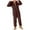 Brown, variant on fartey Men's Plus Size Hooded Pajamas Solid Color Pockets Full Zip Jumpsuits Long Sleeve Fleece One Piece Jumpsuits, S-5XL