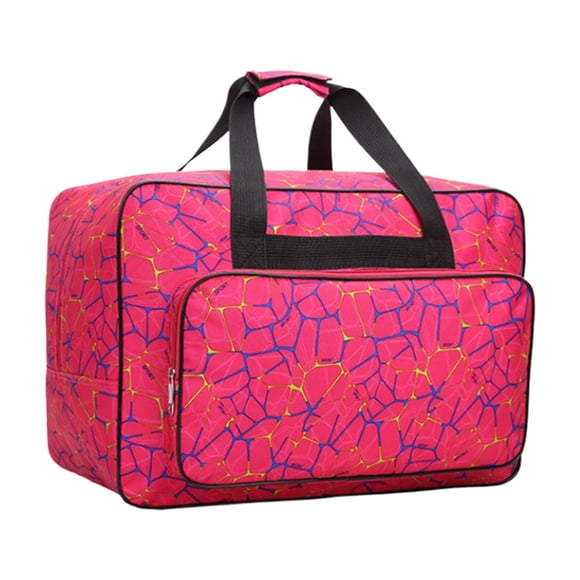 Qarigey Bolsa para máquina de coser doméstica de textura suave, bolsa compacta para deportes y Fitness con refuerzo de línea de coche Envolturas para manijas de equipaje Rojo brillante