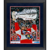 Sam Reinhart Florida Panthers Framed Autographed 2024 Stanley Cup Champions 16" x 20" Raising Cup Photograph - Fanatics Authentic Certified