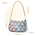 thumbnail image 3 of FORMRS Womens Shoulder Bag with Chain Strap Clutch Purse Cute Tote Handbag, Blue Shimmering Pattern, 3 of 7