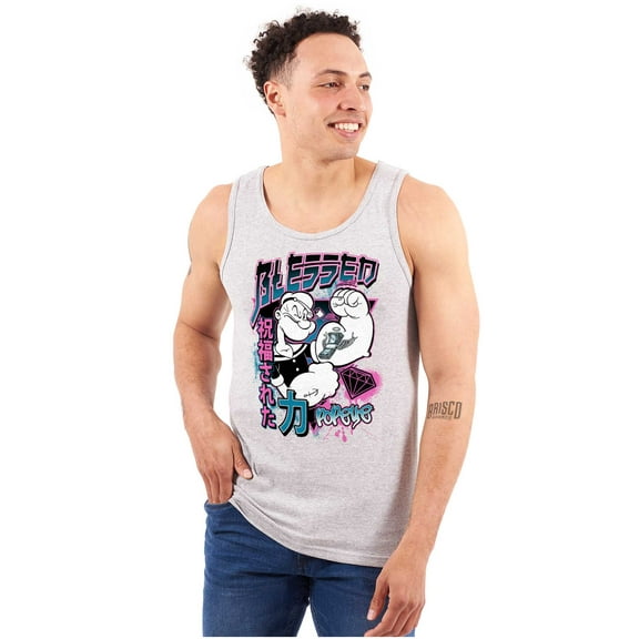 Popeye Blessed Cool Asian Inspired Tank Top Sleeveless Tee Men Brisco Brands S