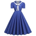 thumbnail image 2 of UPPADA Women's Classic Tea Dress Short Sleeve Swing Cocktail Party Dresses 1950s Retro Vintage Polka Dot 1950s Rockabilly Prom Midi Dress, 2 of 9